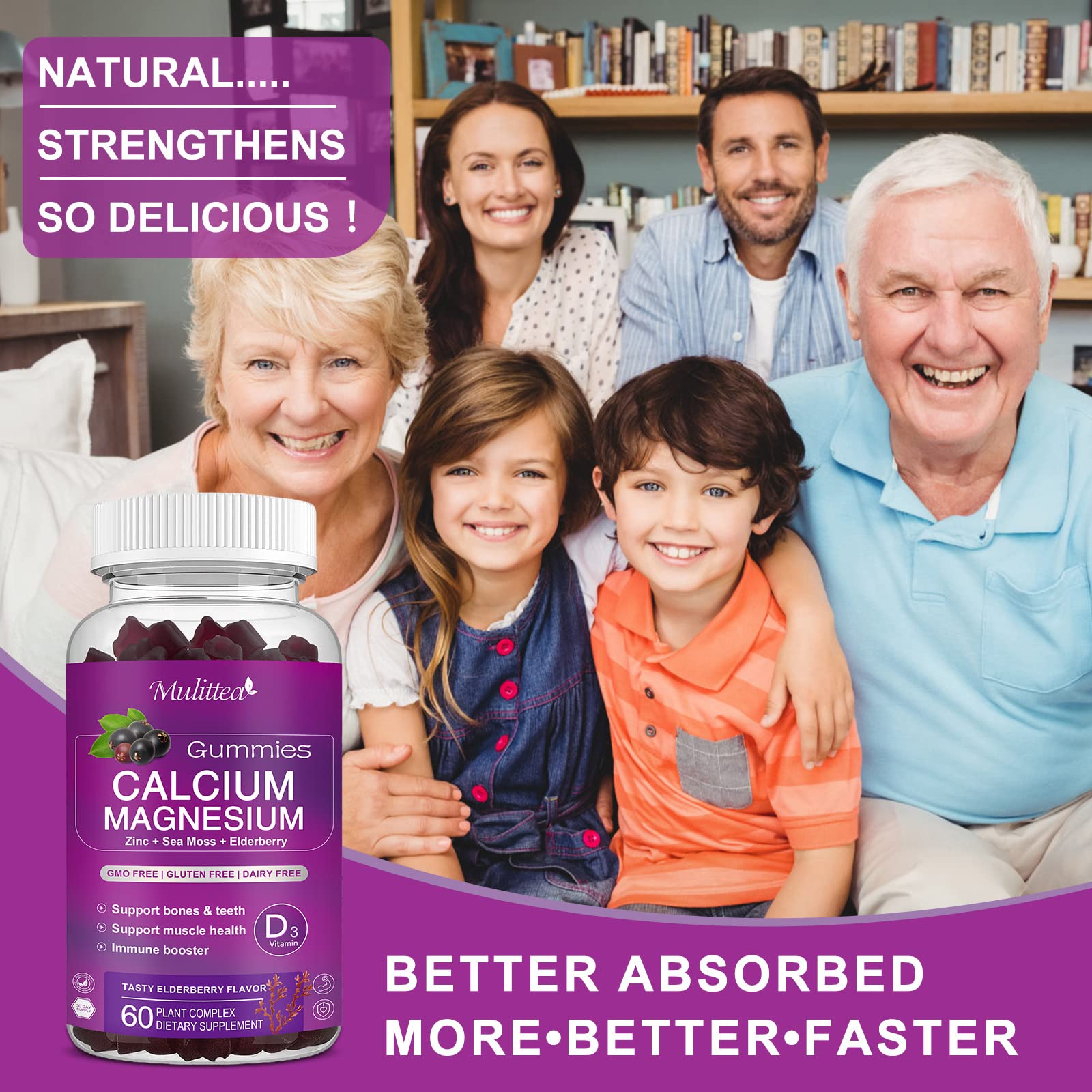 Gummies shown being enjoyed by kids and adults