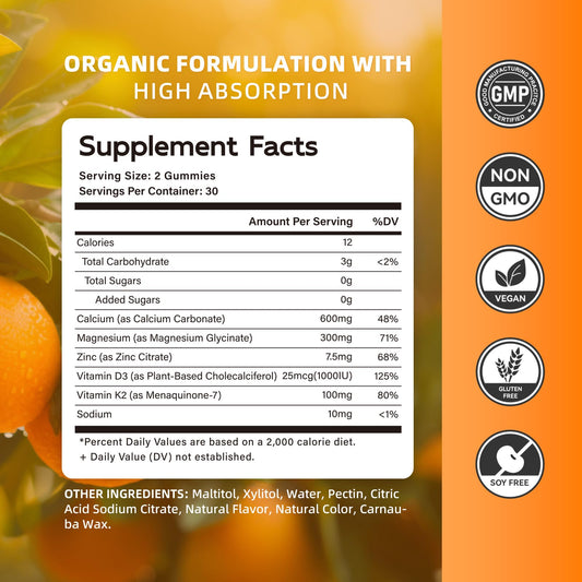 Close-up of orange gummy highlighting citrus flavor