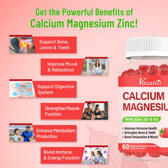 Calcium Magnesium Zinc Gummies bottle standing upright