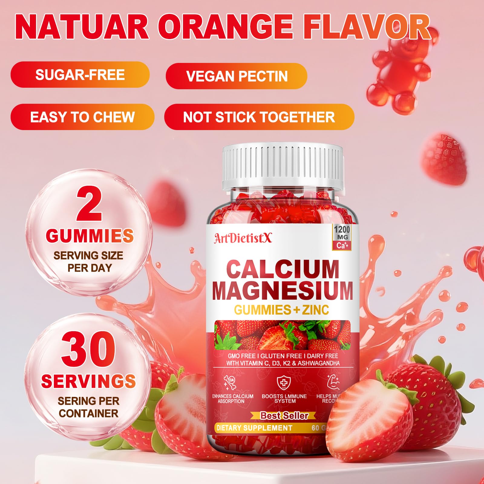 120-count bottle of calcium citrate gummies