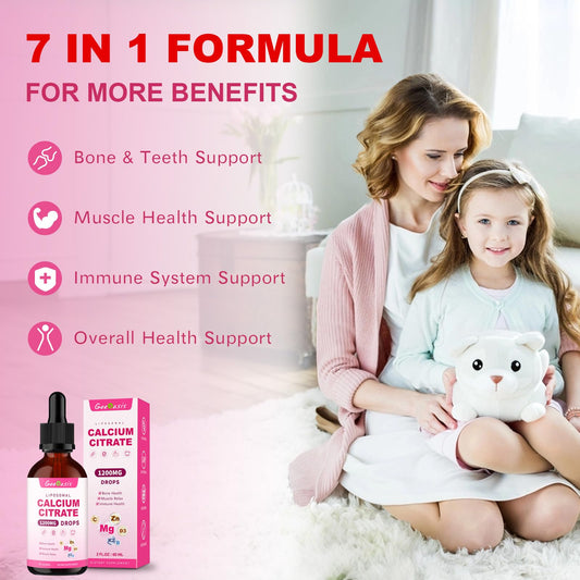 Calcium magnesium zinc liquid supplement for bone and muscle support