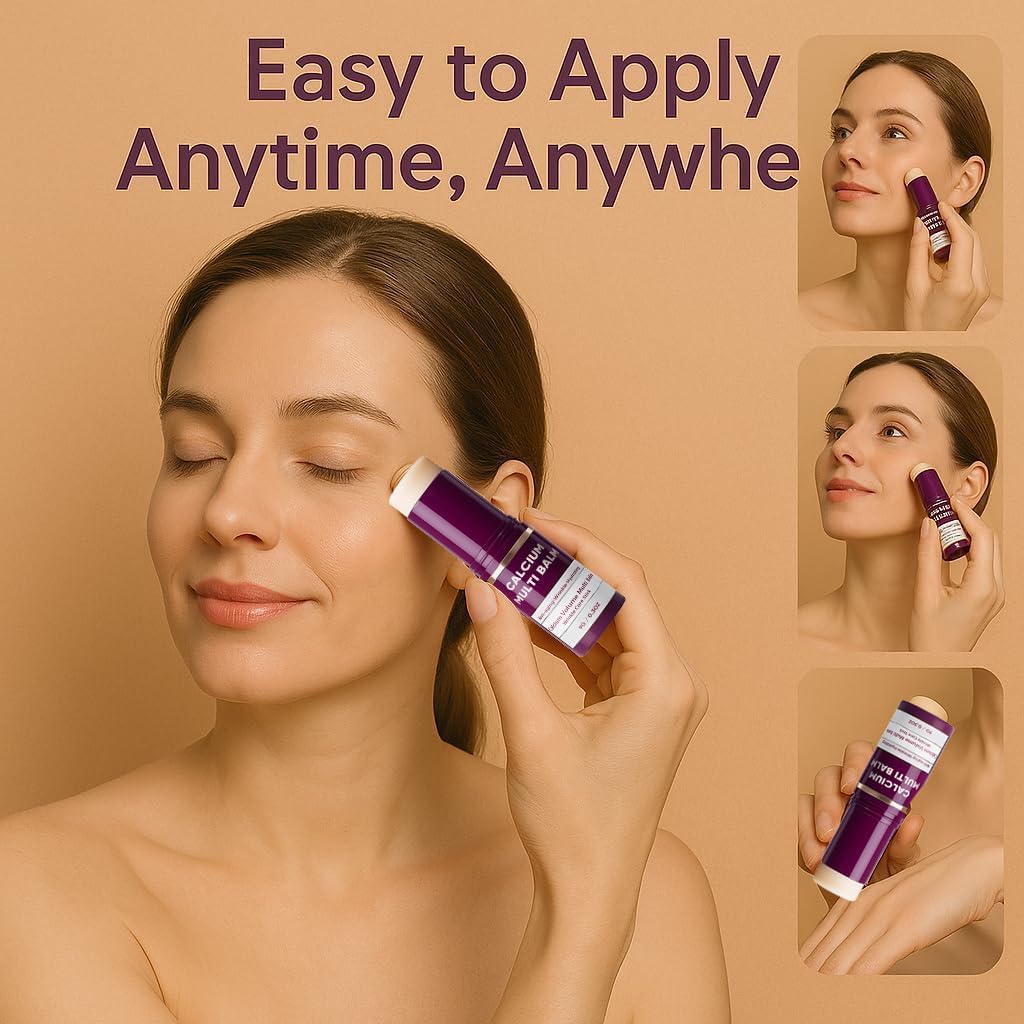 Calcium Multi Balm Stick used on neck area for daily moisture.