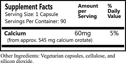 Calcium Orotate capsules – 60 mg elemental calcium per capsule