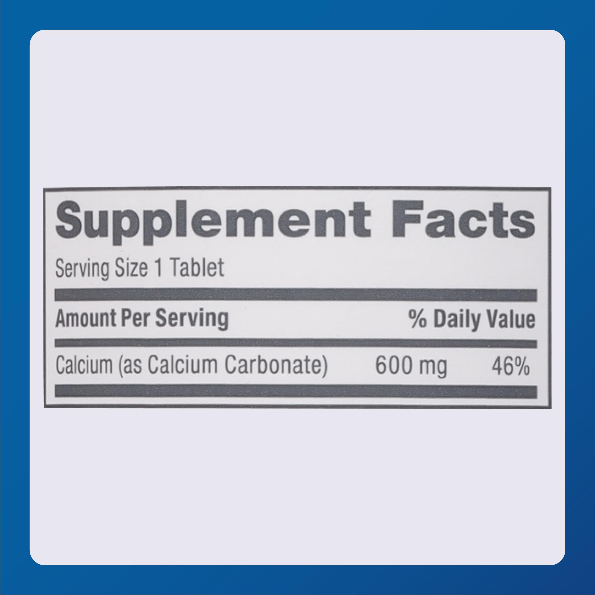 Bottle of Major Calcium Supplement 600mg calcium carbonate
