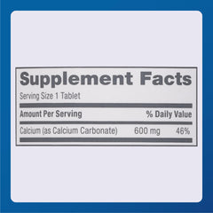 Bottle of Major Calcium Supplement 600mg calcium carbonate