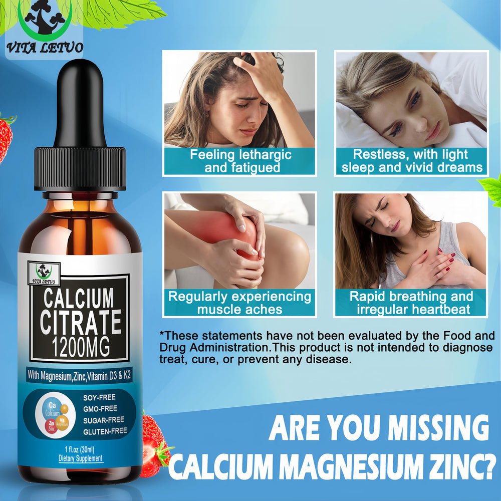 Close up of calcium liquid drops bottle with dropper