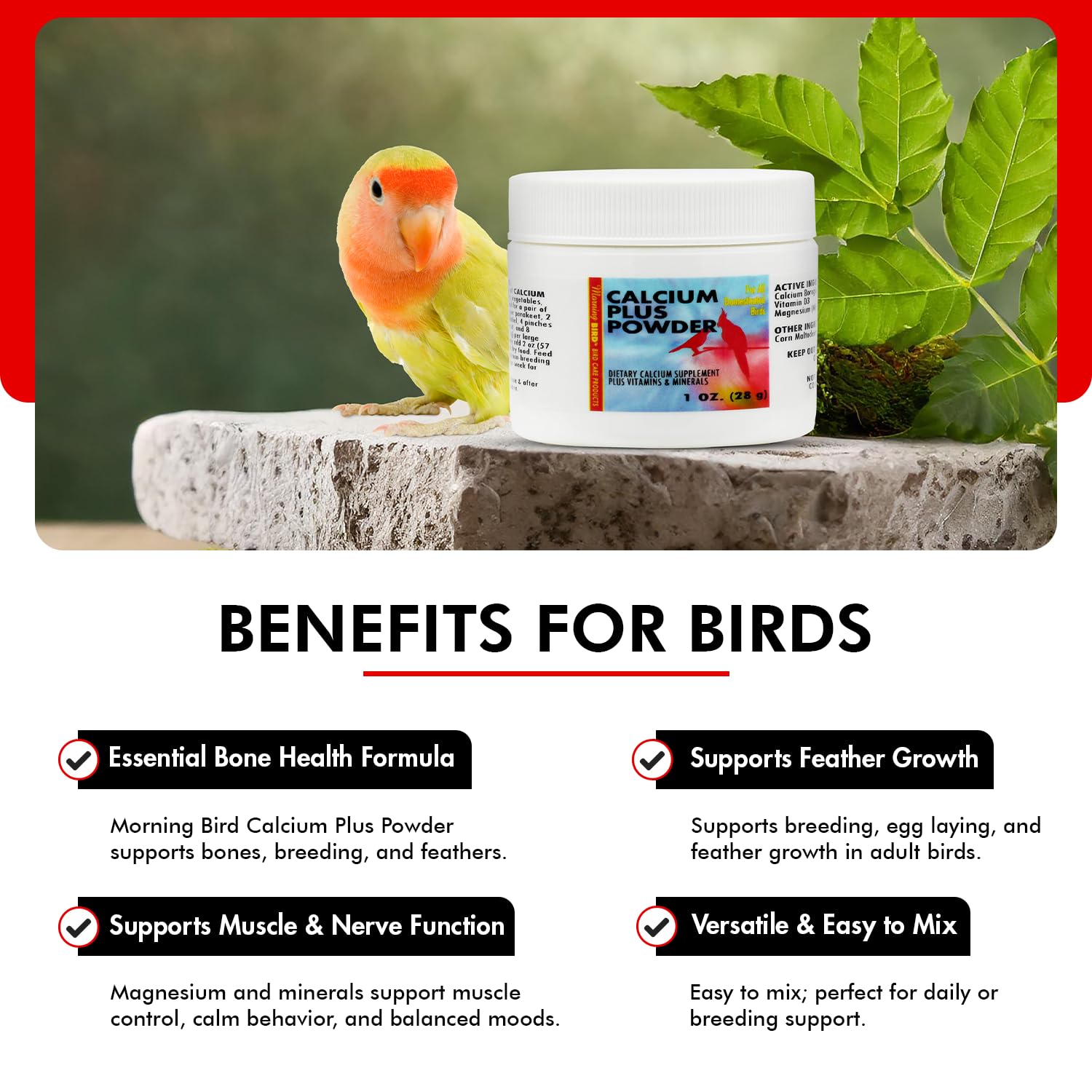 Supports breeding, egg laying, and muscle function in birds