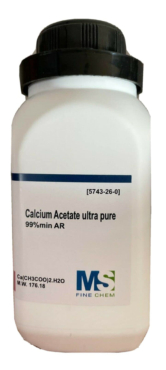 Calcium acetate ultra-pure (99% min) white powder, lab grade, 100 g – image 1