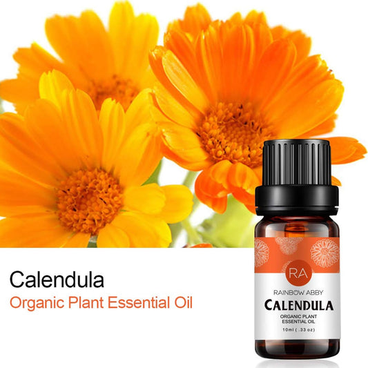 Calendula essential oil packaging and label