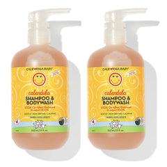 California Baby Calendula Baby Shampoo + Wash 2-Pack front bottle