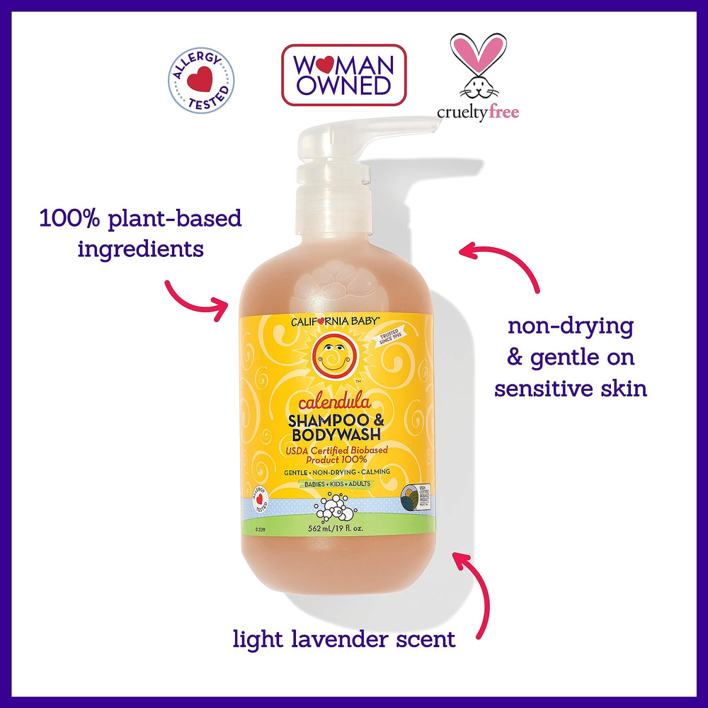 2-in-1 calendula shampoo and body wash for hair, face, and body