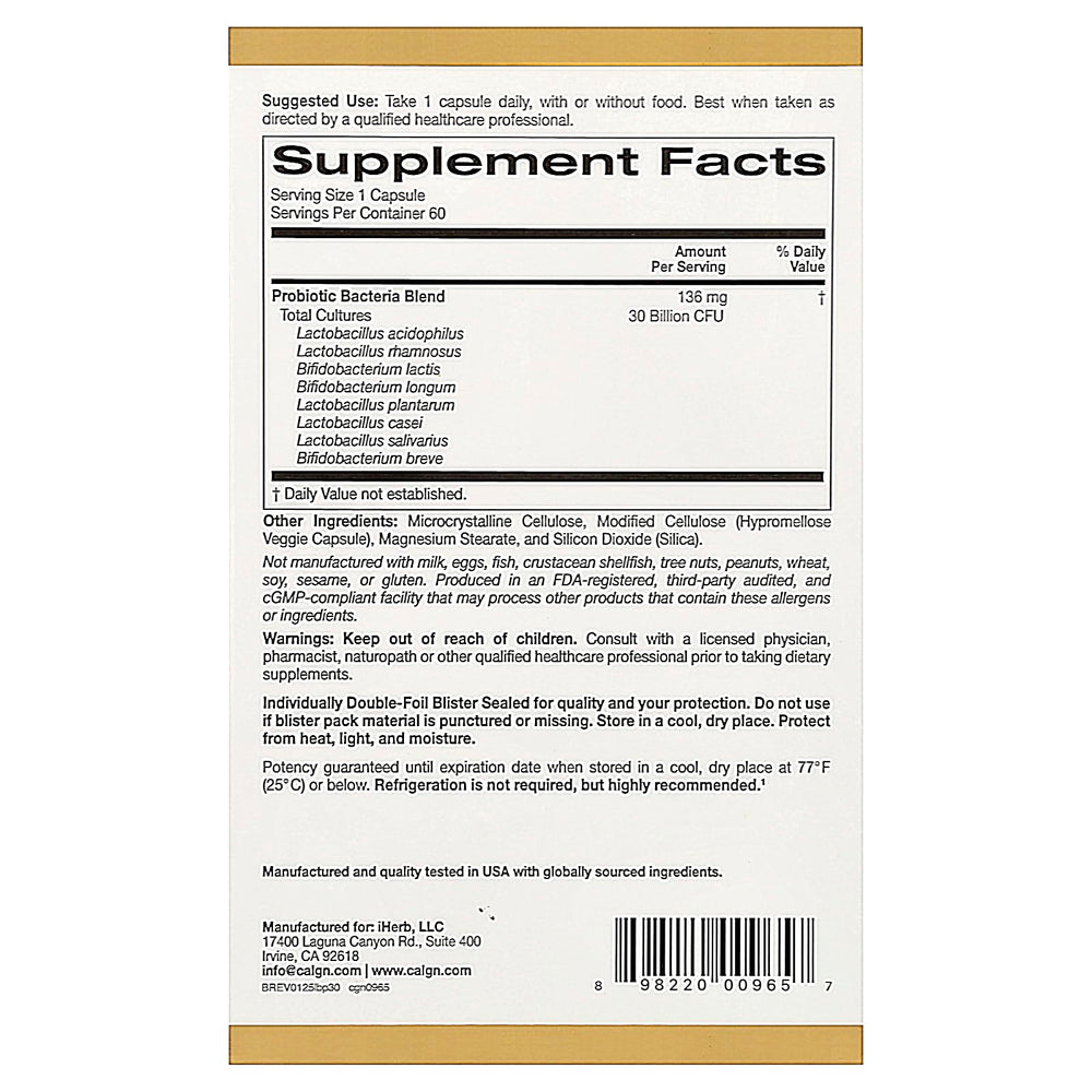 Close-up of LactoBif 30 Probiotics bottle