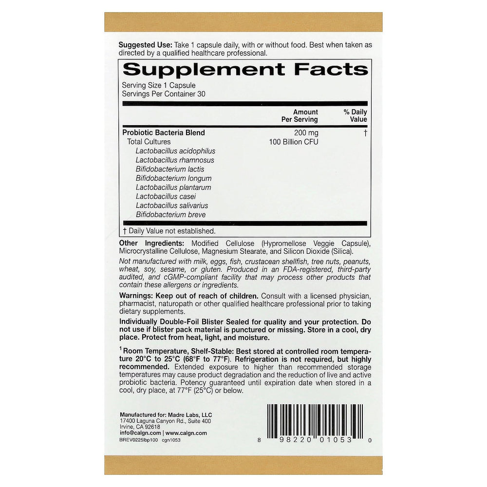 Individually double-foil blister packs for LactoBif Probiotics