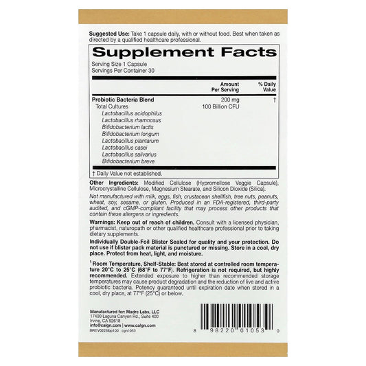 Individually double-foil blister packs for LactoBif Probiotics