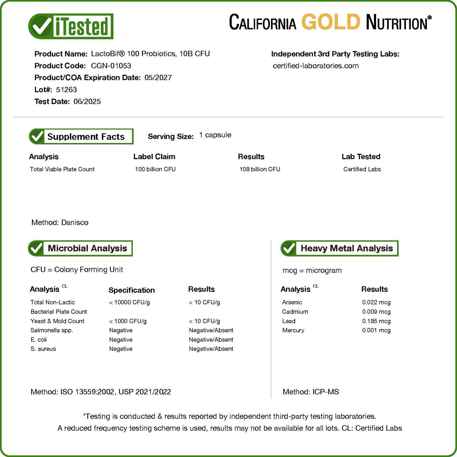 Eight-strain probiotic blend label highlighting 8 strains