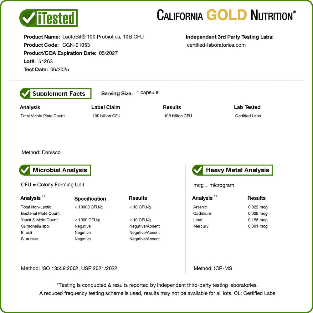 Eight-strain probiotic blend label highlighting 8 strains