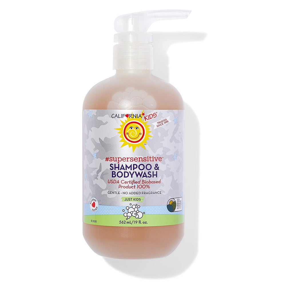 California Kids 2-in-1 unscented shampoo and body wash front label