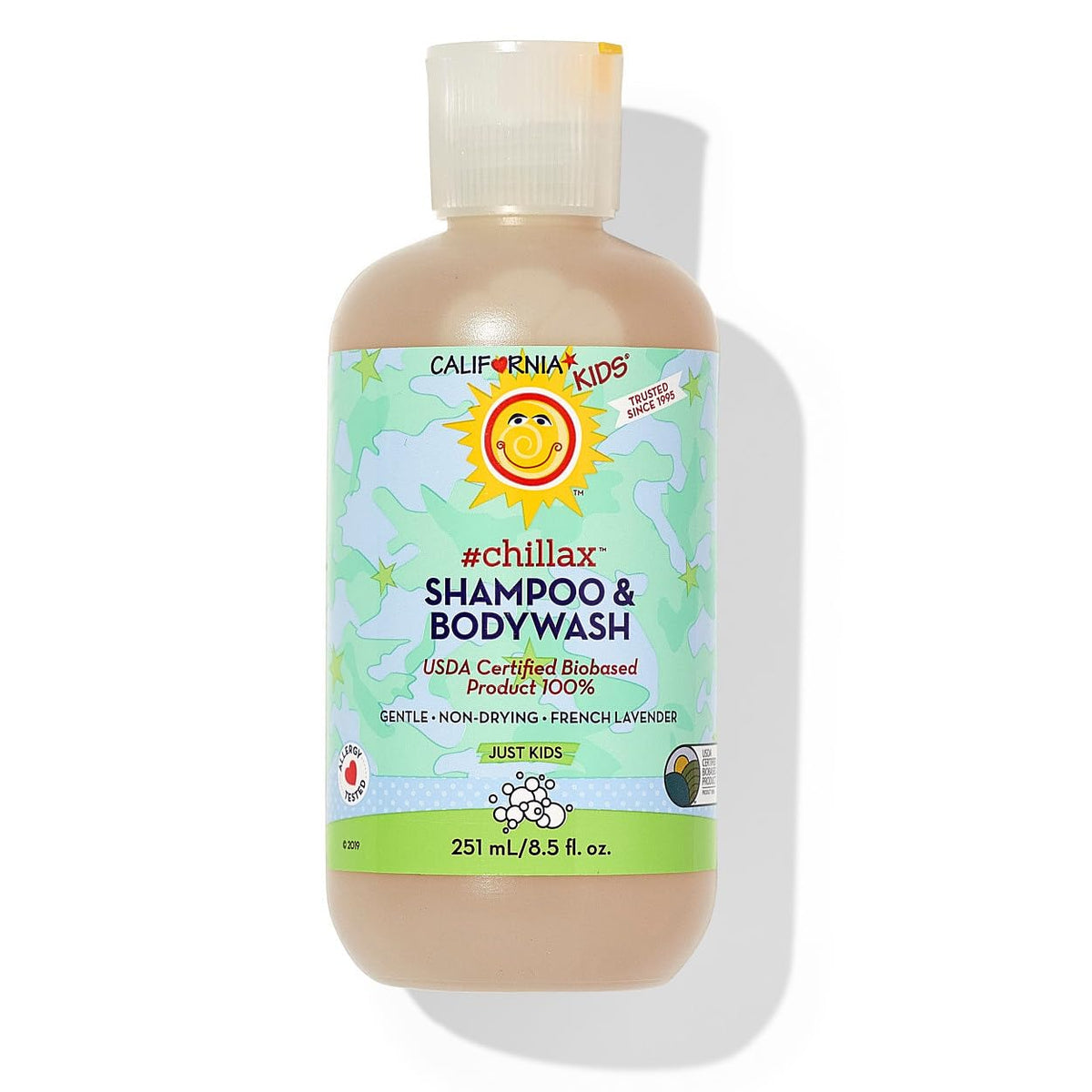 California Kids Chillax Lavender Shampoo & Body Wash bottle front - 8.5 oz