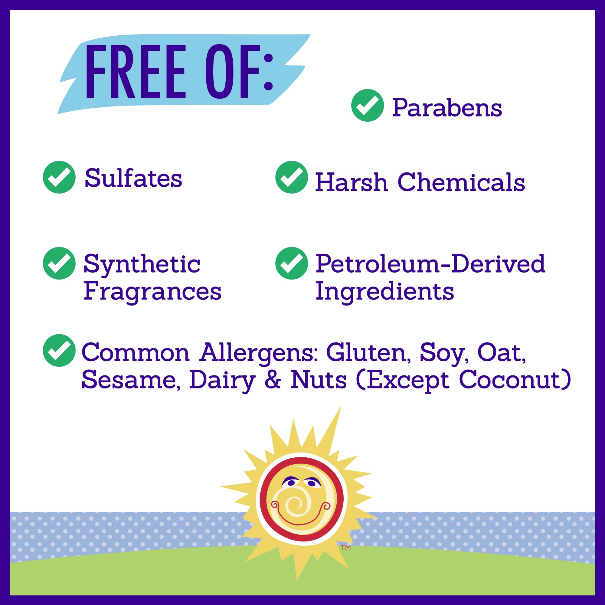 Fragrance-free label on California Kids product