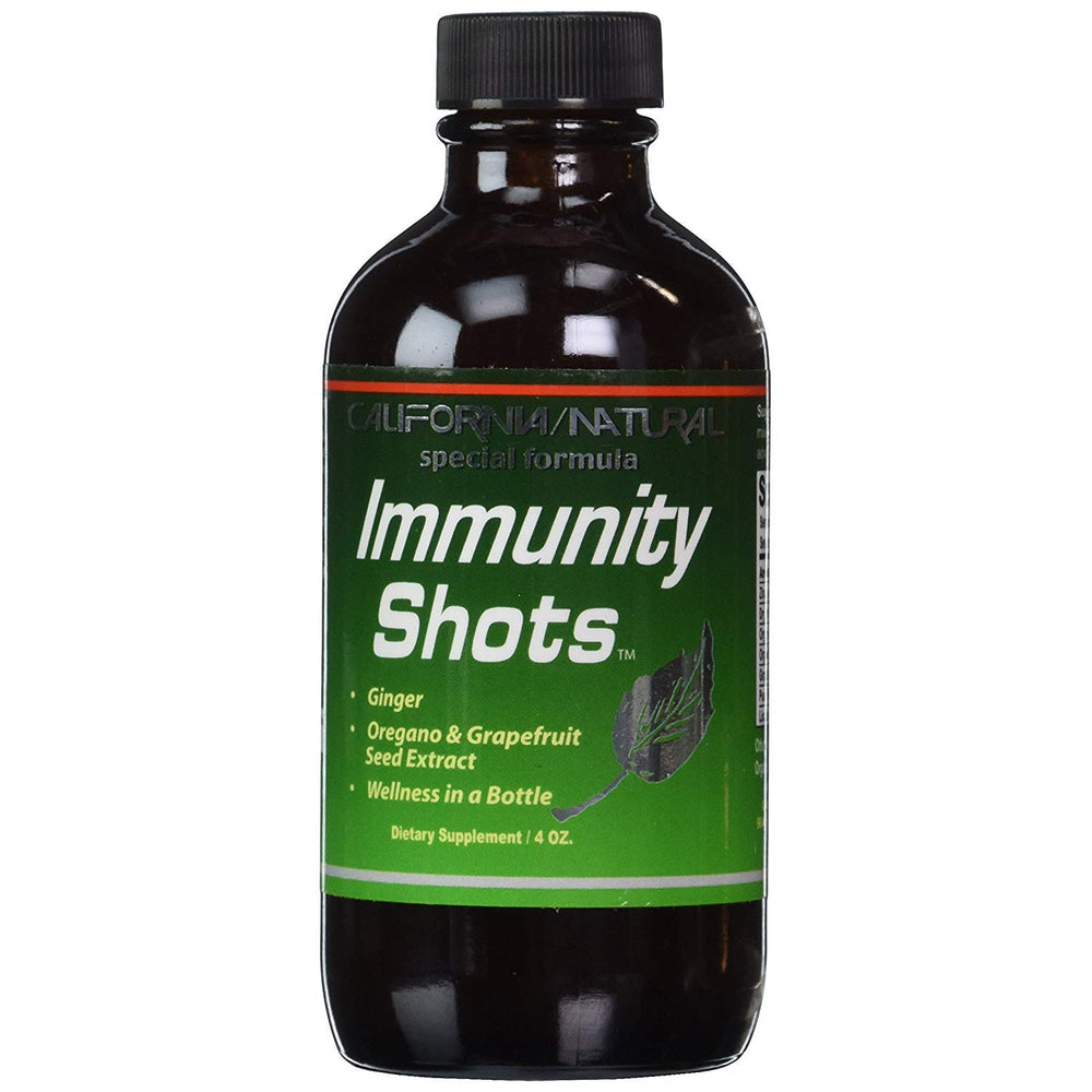 California Natural Immunity Shots 4oz bottle with Opti-Zinc, Organic Ginger Root, and Oregano Oil — Pack of 2