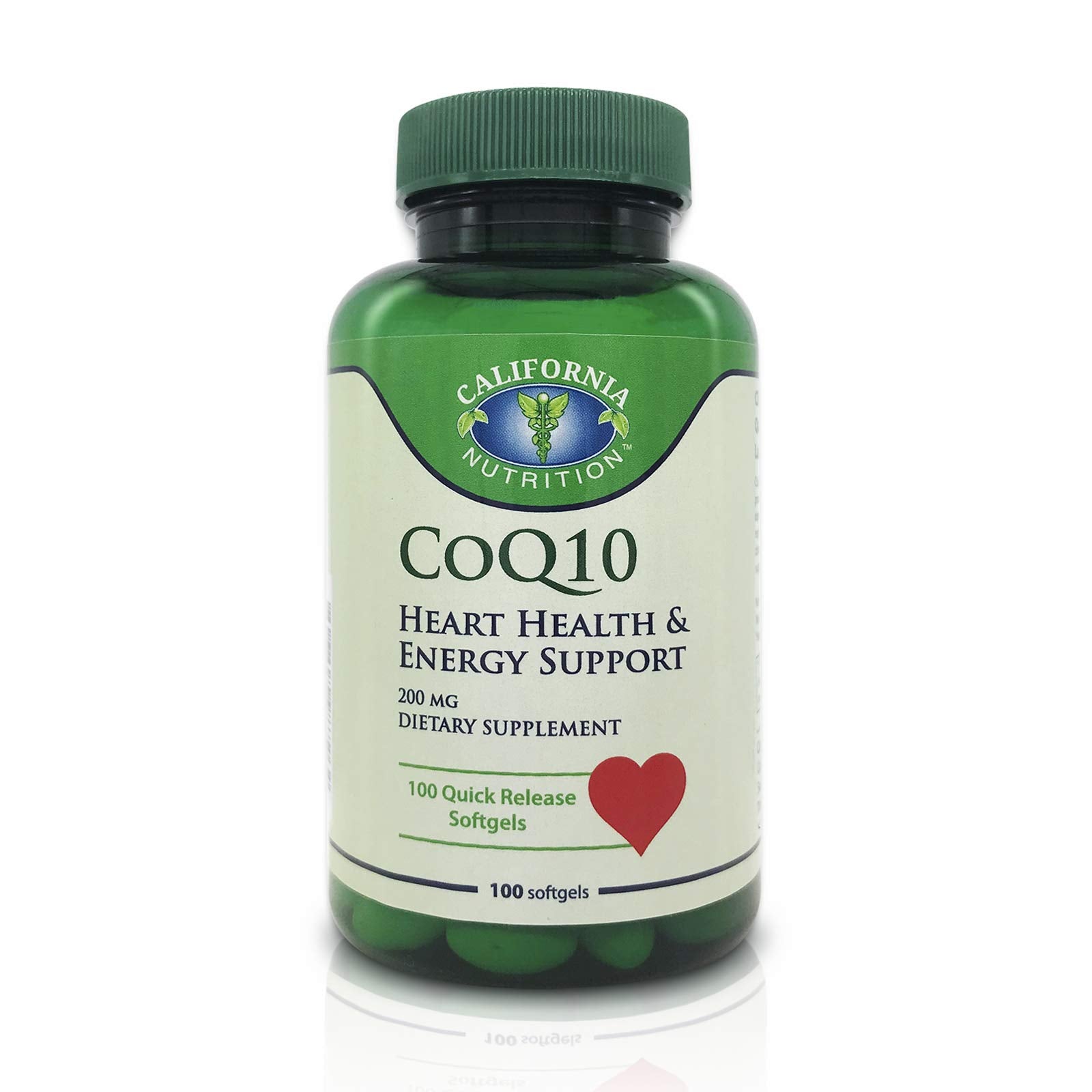 California Nutrition CoQ10 200mg softgel bottle - 100-count