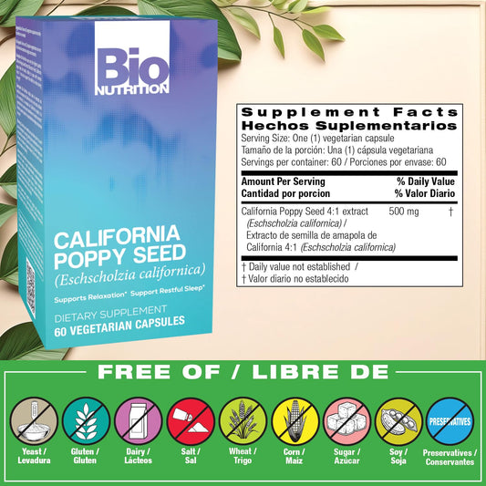 California Poppy herbal supplement capsules