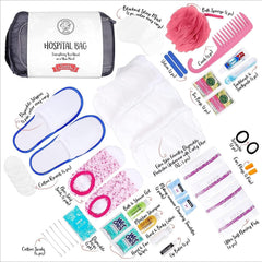 Shower ball and assorted toiletries in the labor and delivery bag