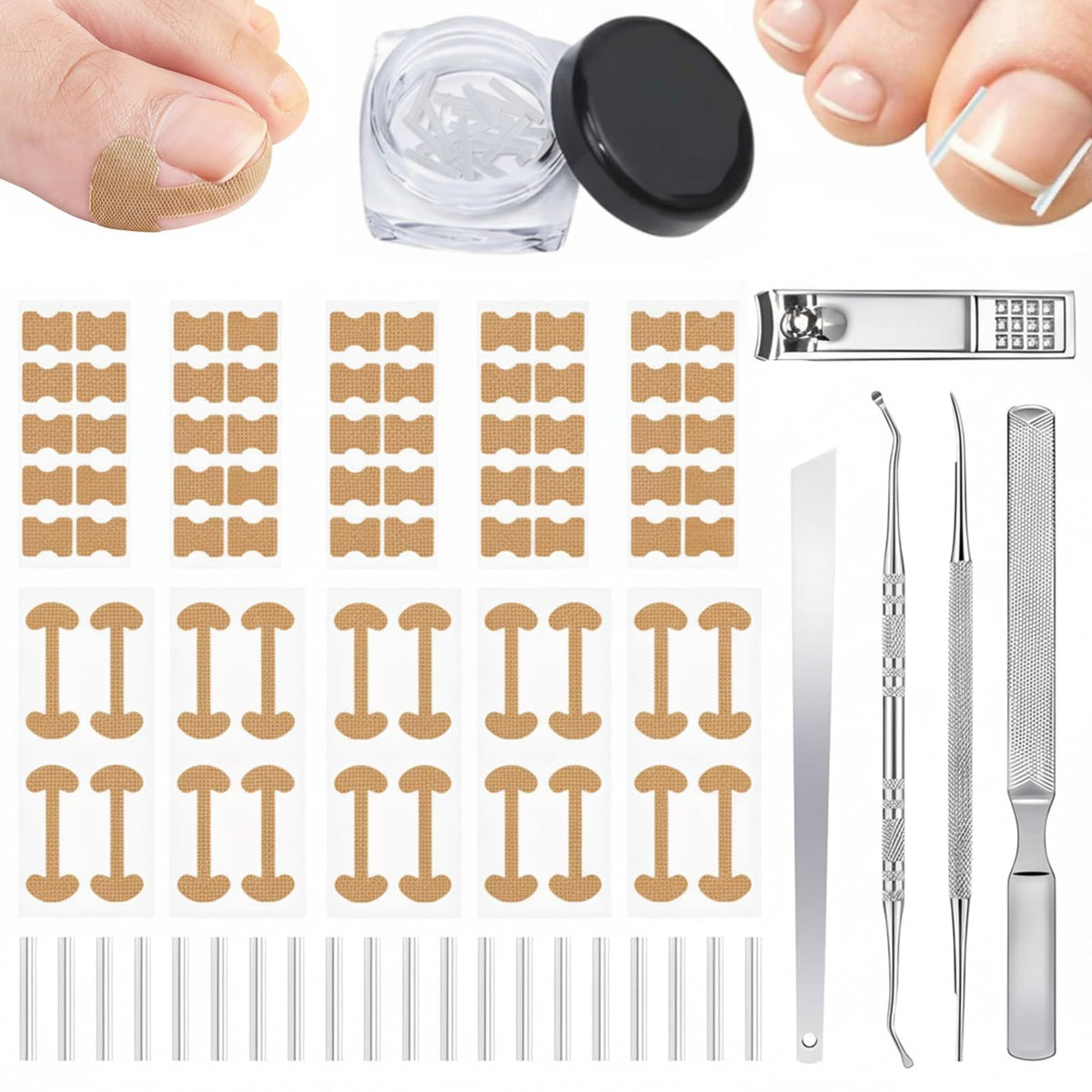 Callmynm ingrown toenail corrector kit box shows complete at-home treatment for comfort