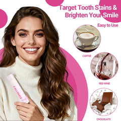 Before and after result showing up to 7 shades whiter teeth