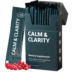 Calm & Clarity Raspberry Liquid Shot bottle front view