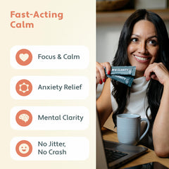 Close-up of Calm & Clarity Raspberry Shot bottle label