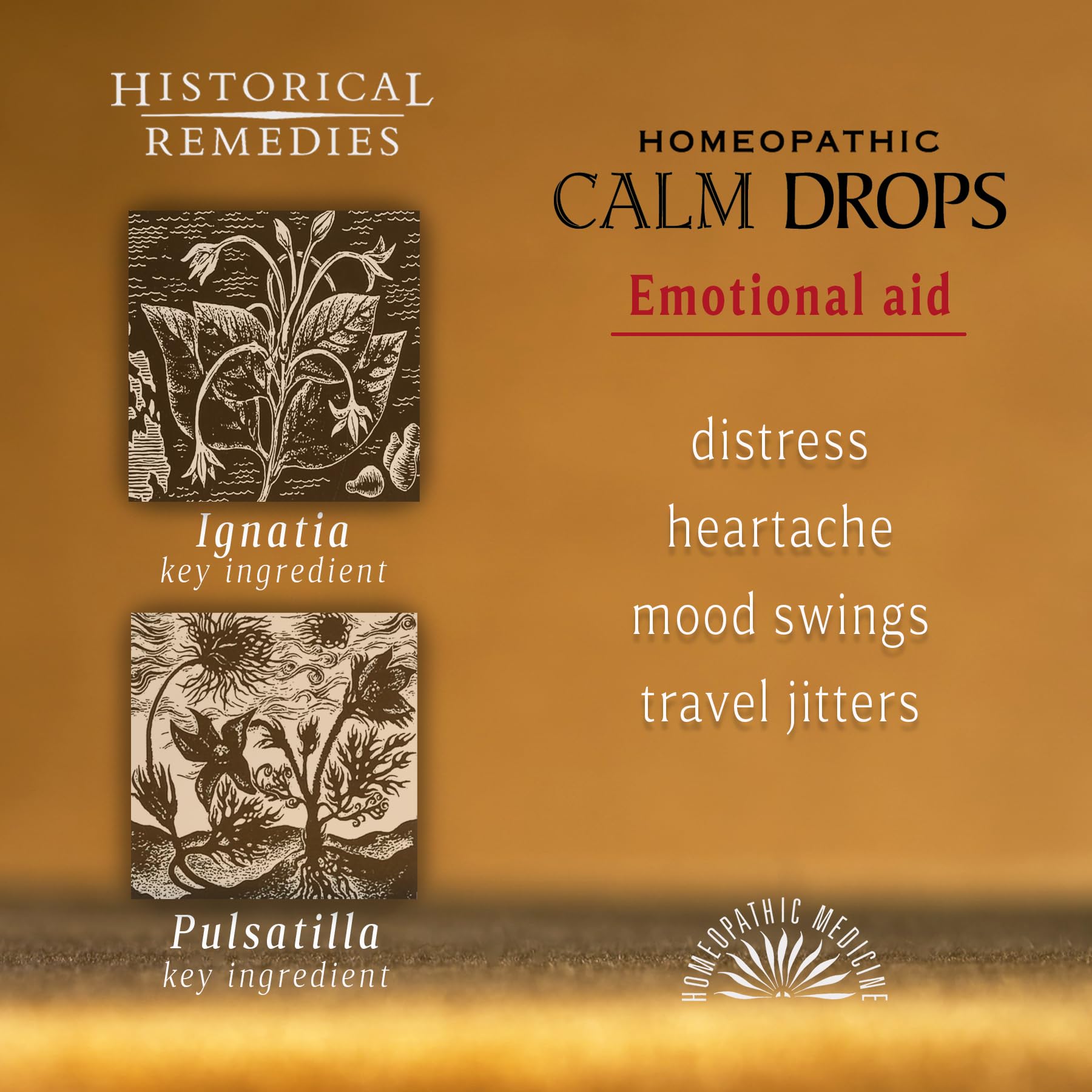 Organic vanilla flavor Calm Drops ingredients label