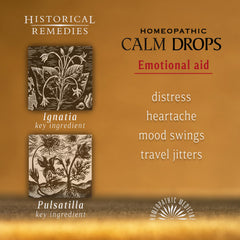 Organic vanilla flavor Calm Drops ingredients label