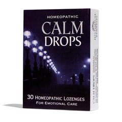 Calm Drops vanilla-flavored homeopathic lozenges in packaging