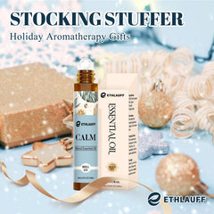 Compact, travel-friendly Calm Essential Oil Roll-On in a bag