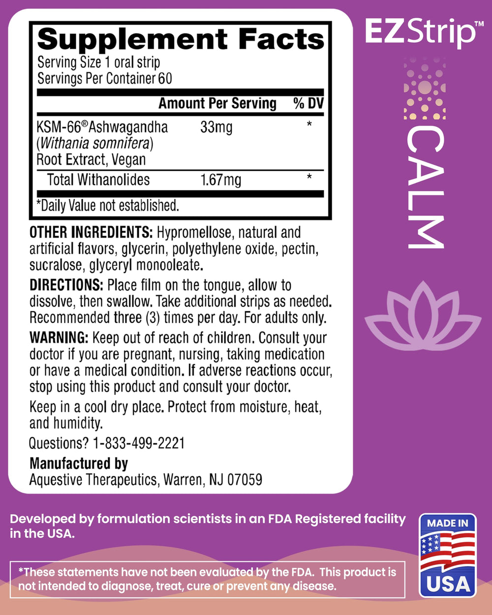 Made in USA in an FDA-registered facility indicator on packaging