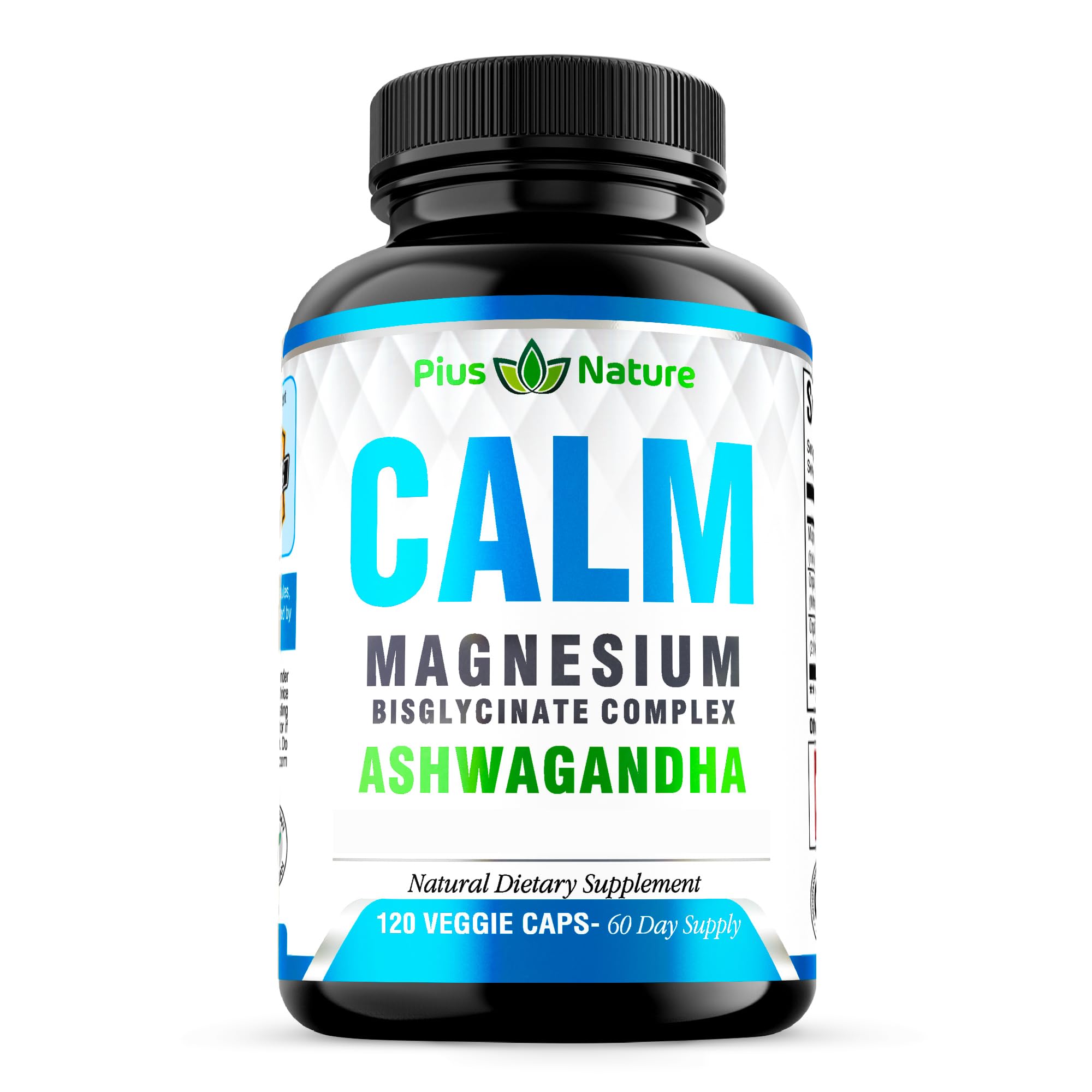 Bottle of Calm Magnesium Glycinate with Ashwagandha Root Extract