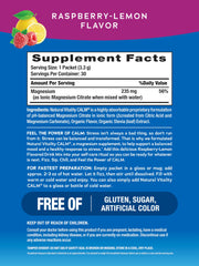 CALM magnesium citrate supplement label showing 235 mg per serving