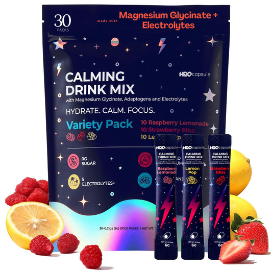 Single-serve Calm Magnesium Glycinate electrolyte drink mix sachet