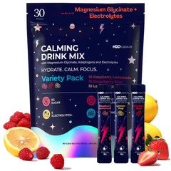 Single-serve Calm Magnesium Glycinate electrolyte drink mix sachet