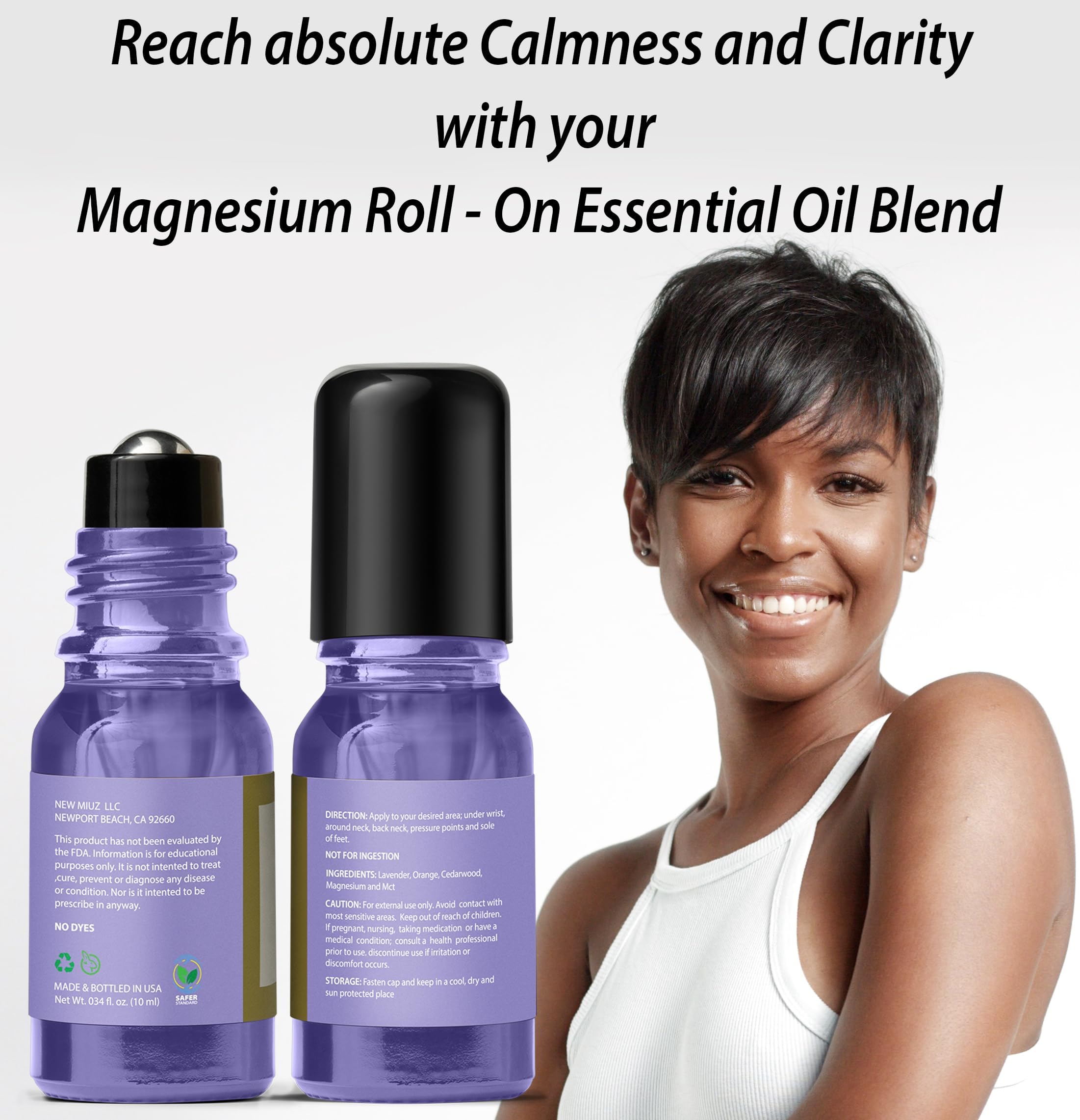 Applying Calm Magnesium Roller to wrist for stress relief