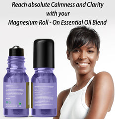Applying Calm Magnesium Roller to wrist for stress relief