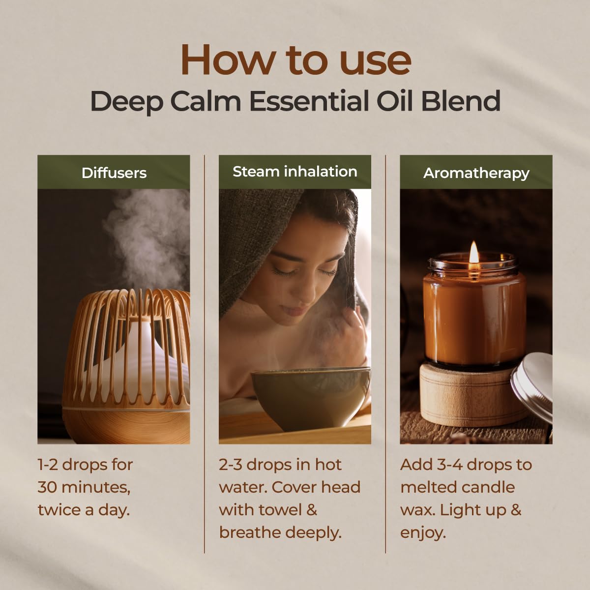 Calm relaxation scene with Deep Calm essential oil