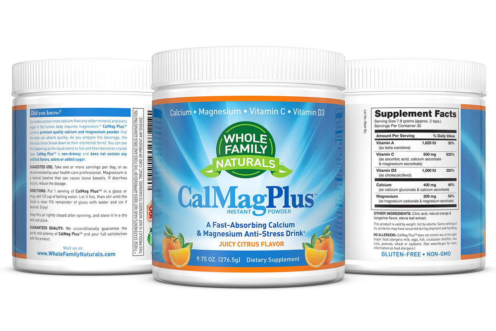 Prepared orange-tangerine CalMag Plus drink