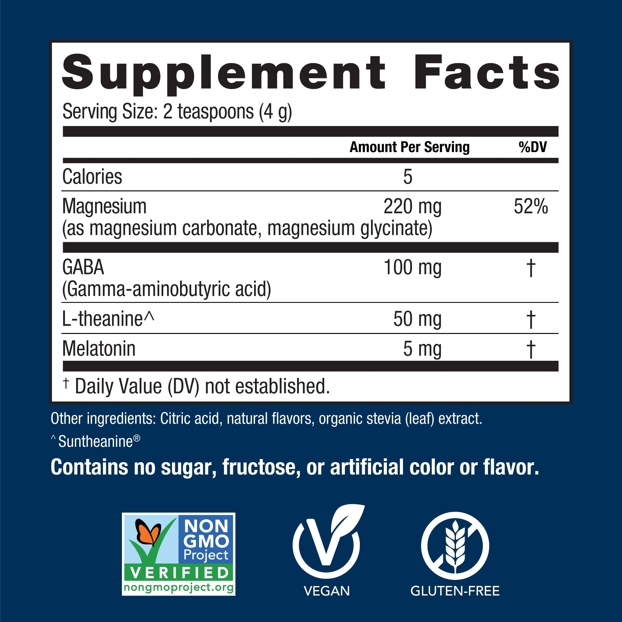 Organic wildberry flavor with stevia sweetness