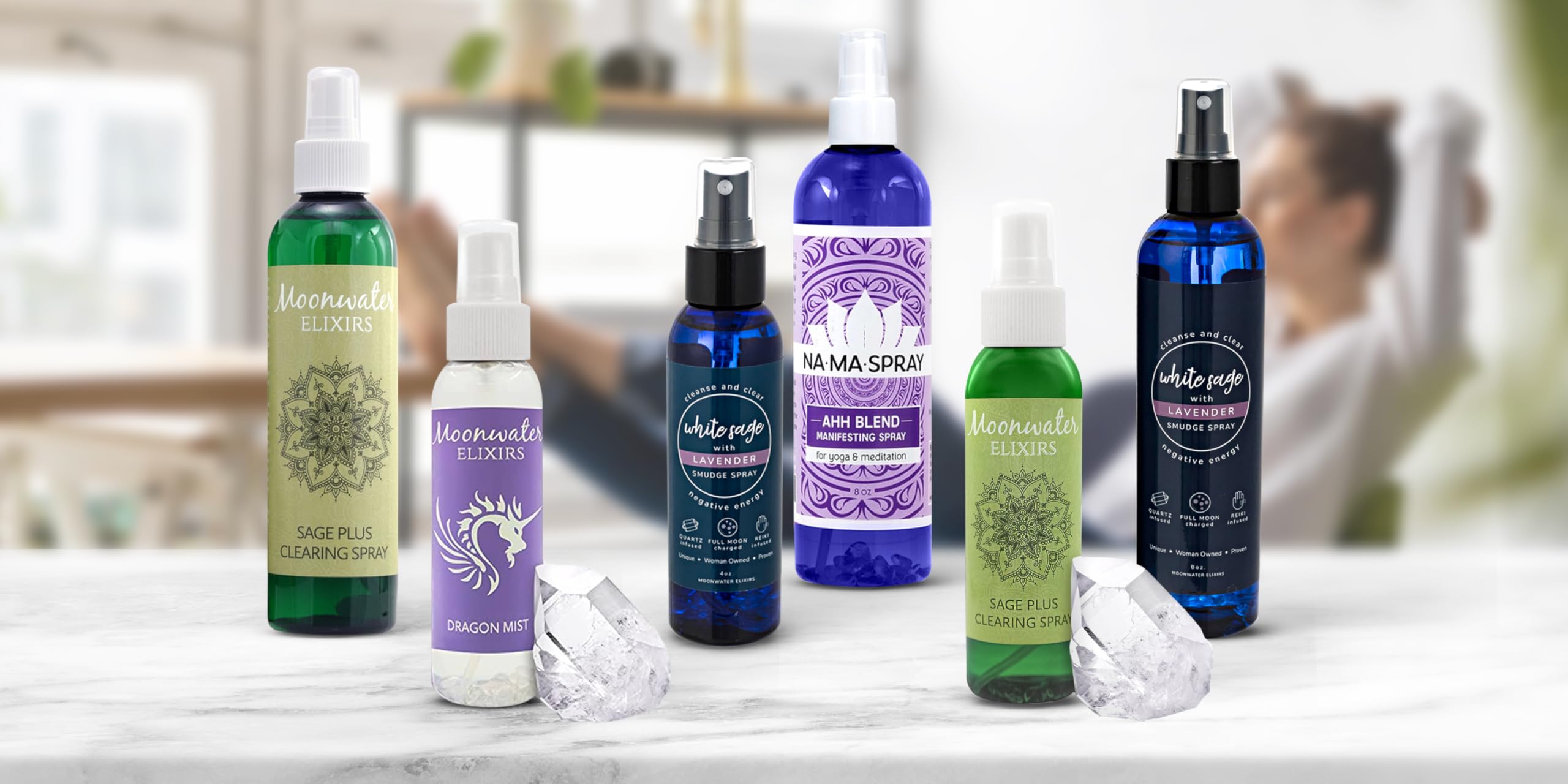 Calming aromatherapy sage spray for protection and mindful space