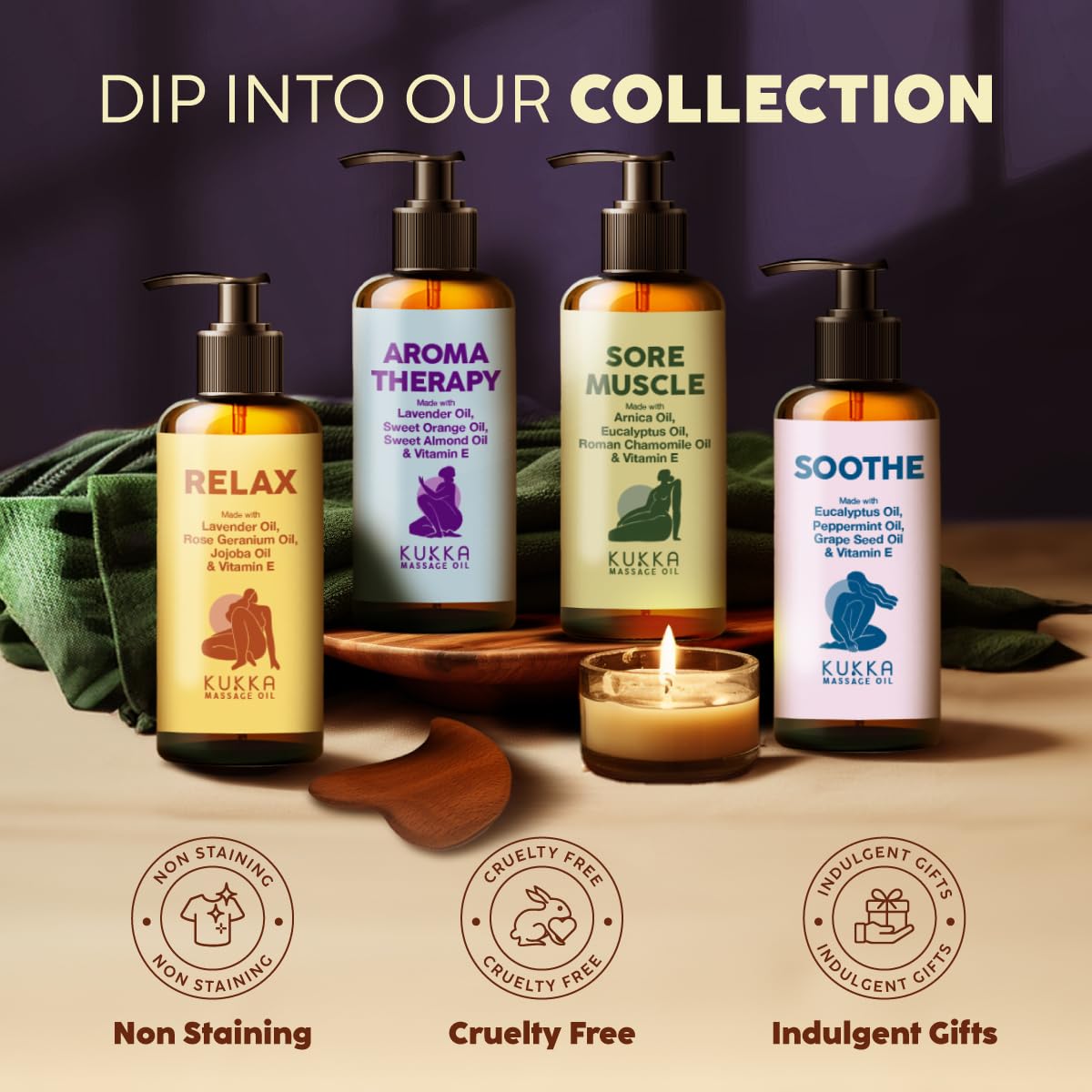 Calming massage oil for relaxation