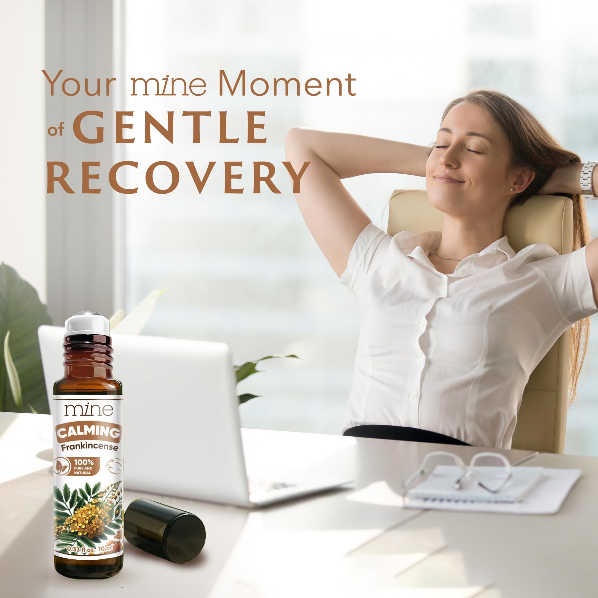 Calming spa-like relaxation scene with essential oil