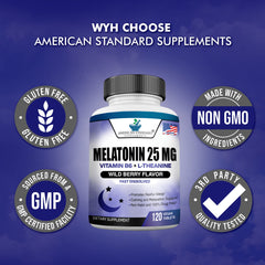 Calming and restful sleep imagery with melatonin packaging