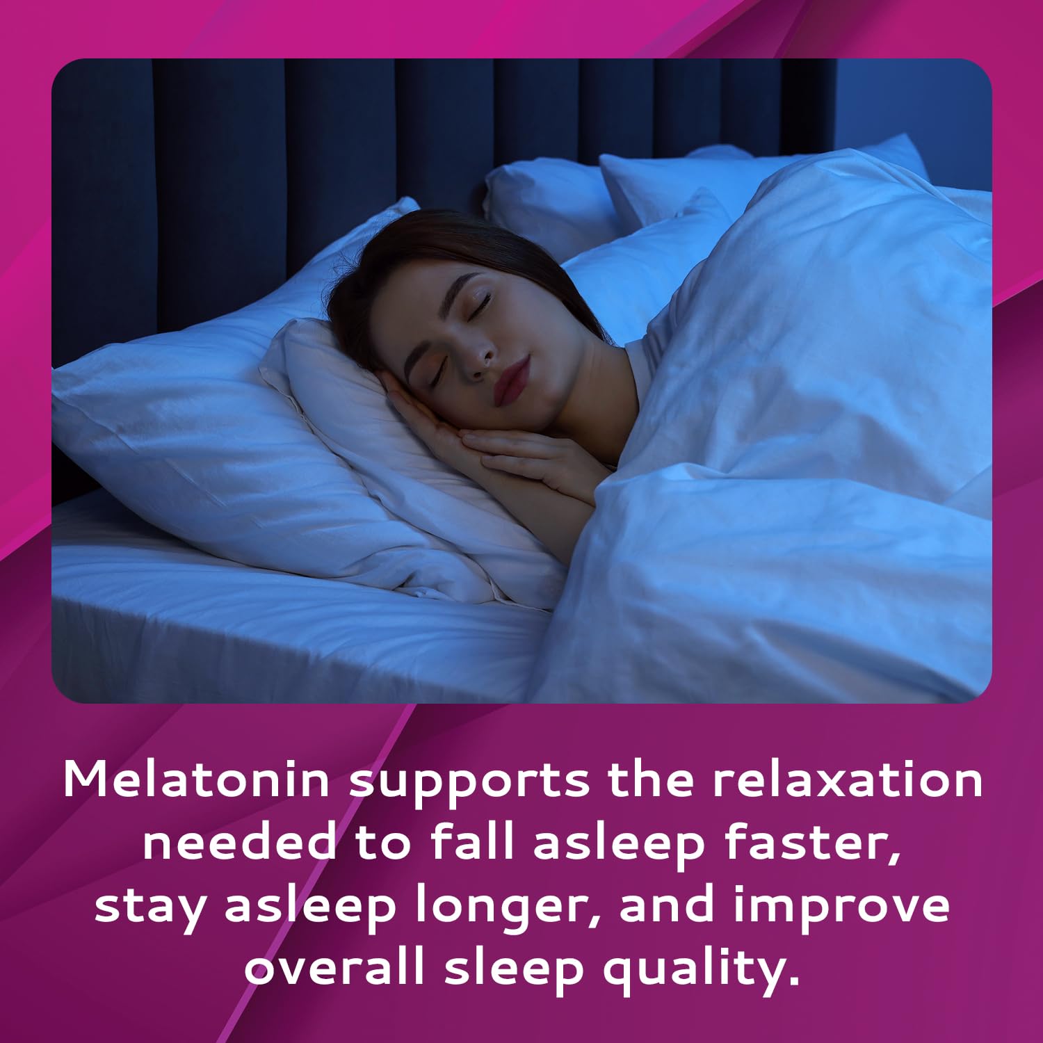 Single melatonin strip dissolving in mouth in under 30 seconds